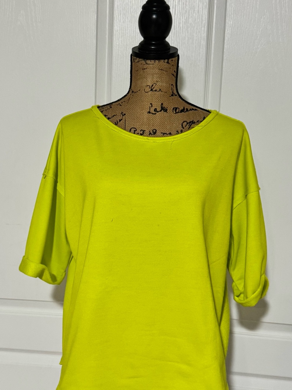 Lumiere Neon Yellow or chartreuse ? Relaxed Scoop Neck Short Sleeve Top